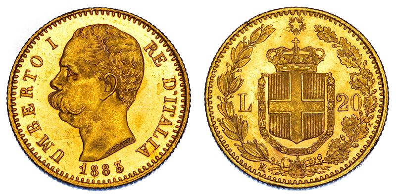REGNO D'ITALIA. UMBERTO I DI SAVOIA, 1878-1900. 20 Lire 1883.  - Auction Numismatics - Cambi Casa d'Aste