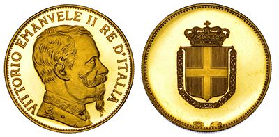 VITTORIO EMANUELE II DI SAVOIA, Medaglia in oro, Regno d’Italia, 1861-1878