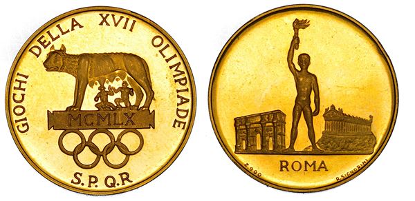 REPUBBLICA ITALIANA. Medaglia 1960. Olimpiadi di Roma 1960.