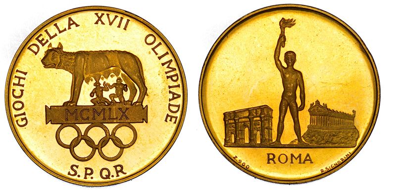 REPUBBLICA ITALIANA. Medaglia 1960. Olimpiadi di Roma 1960.  - Auction Light Numismatics - Cambi Casa d'Aste