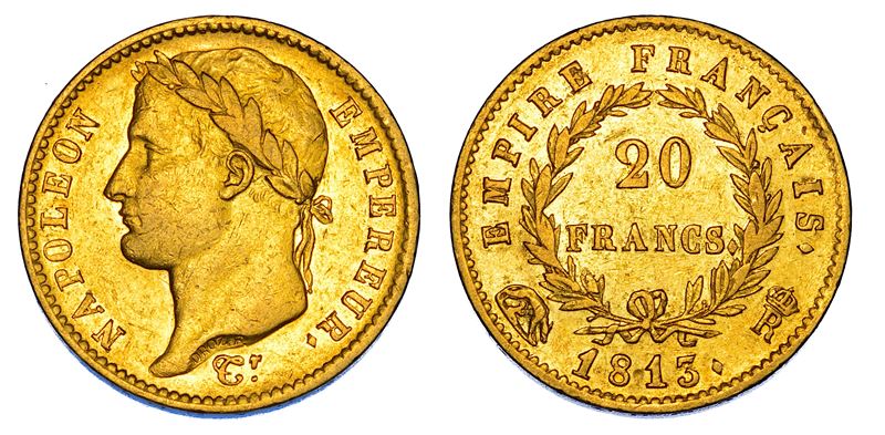 ROMA. NAPOLEONE, 1805-1814. 20 Francs (Franchi) 1813. Roma.  - Auction Numismatics - Cambi Casa d'Aste