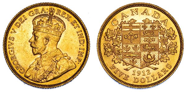 CANADA. GEORGE V, 1910-1936. 5 Dollars 1912.