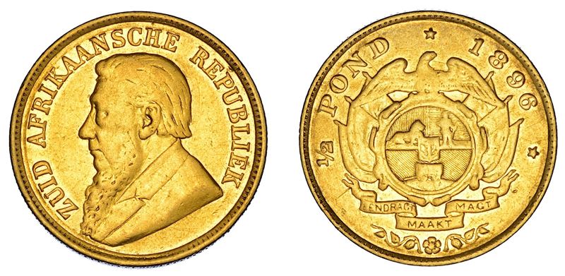 SUDAFRICA. ZUID AFRIKAANSCHE REPUBLIEK, 1852-1902. Mezzo Pond 1896.  - Asta Numismatica - Cambi Casa d'Aste