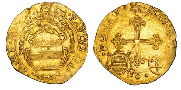 STATO PONTIFICIO. PAOLO IV (Gian Pietro Carafa), 1555-1559. Scudo d'oro del sole. Bologna.