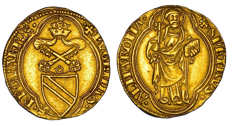 STATO PONTIFICIO. EUGENIO IV (Gabriele Condulmer), 1431-1447. Ducato. Roma.  - Auction Numismatics - Cambi Casa d'Aste
