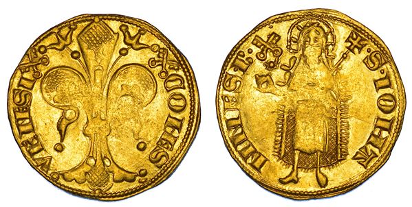 STATO PONTIFICIO. CLEMENTE VI (Pietro Roger), 1342-1352. Fiorino. Ponte della Sorga.