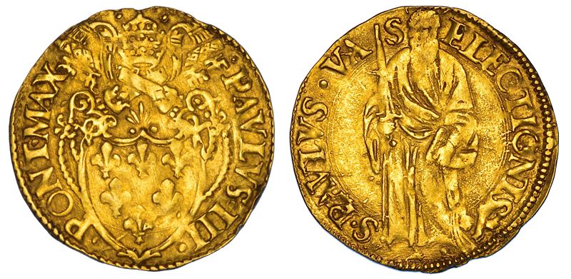STATO PONTIFICIO. PAOLO III (Alessandro Farnese), 1534-1549. Scudo d'oro. Roma.  - Asta Numismatica - Cambi Casa d'Aste
