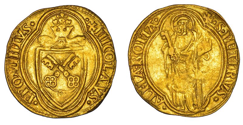 STATO PONTIFICIO. NICOLO' V (Tommaso Parentucelli), 1447-1455. Ducato papale. Roma.  - Asta Numismatica - Cambi Casa d'Aste