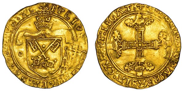 STATO PONTIFICIO. GIULIO II (Giuliano della Rovere), 1503-1513. Scudo d'oro del sole. Avignone.