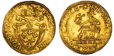 Paolo III, Scudo d'oro del sole, Parma, 1534-1549