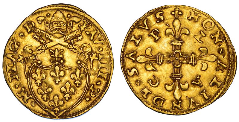STATO PONTIFICIO. PAOLO III (Alessandro Farnese), 1534-1549. Scudo d'oro del sole. Piacenza.  - Asta Numismatica - Cambi Casa d'Aste