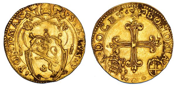 STATO PONTIFICIO. SISTO V (Felice Peretti), 1585-1590. Scudo d'oro del sole. Bologna.