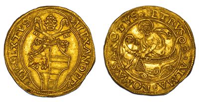 Stato Pontificio, Fiorino di camera di Alessandro VI (Rodrigo de Borja), 1492-1503, oro