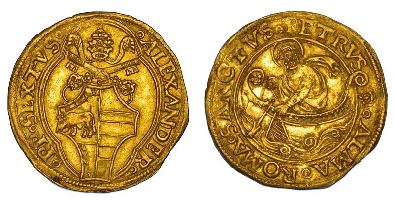 STATO PONTIFICIO. ALESSANDRO VI (Rodrigo de Borja), 1492-1503. Fiorino di camera. Roma.  - Auction Numismatics - Cambi Casa d'Aste
