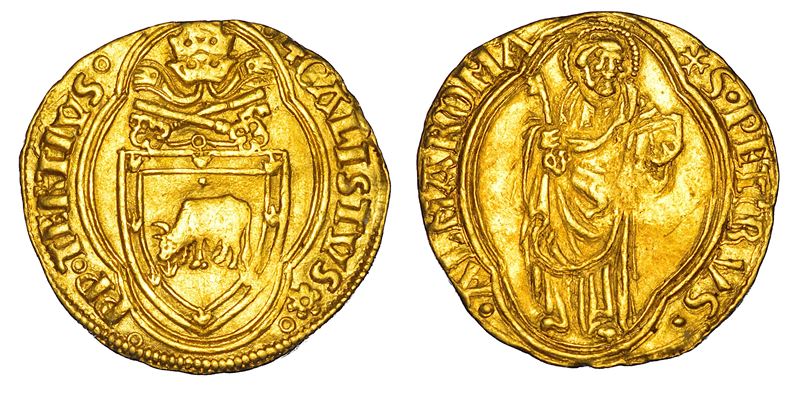 STATO PONTIFICIO. CALLISTO III (Alonso de Borja), 1455-1458. Ducato papale. Roma.  - Auction Numismatics - Cambi Casa d'Aste