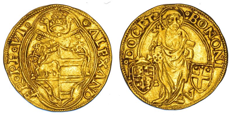 STATO PONTIFICIO. ALESSANDRO VI (Rodrigo de Borja), 1492-1503. Ducato. Bologna.  - Auction Numismatics - Cambi Casa d'Aste