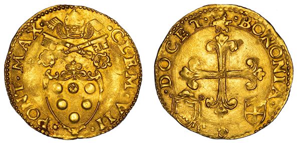 STATO PONTIFICIO. CLEMENTE VII, (Giulio de' Medici), 1523-1534. Scudo d'oro del sole. Bologna.
