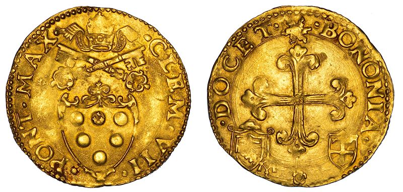 STATO PONTIFICIO. CLEMENTE VII, (Giulio de' Medici), 1523-1534. Scudo d'oro del sole. Bologna.  - Auction Numismatics - Cambi Casa d'Aste