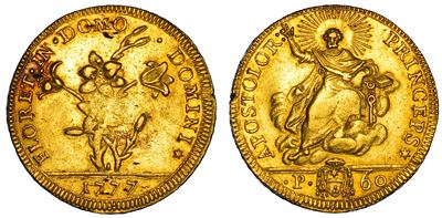 Stato Pontificio, Pio VI (Giannangelo Braschi), 1775-1799, 2 Doppie romane, Roma, oro, g. 10,84, ...