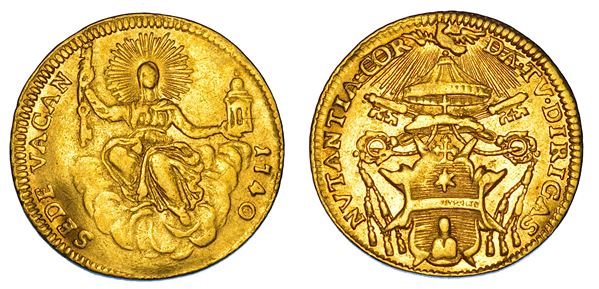 SEDE VACANTE 1740 (Camerlengo Cardinale Annibale Albani). Zecchino 1740. Roma.