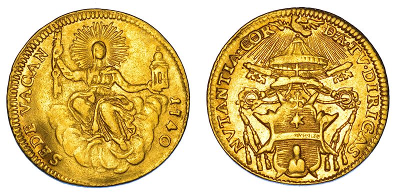SEDE VACANTE 1740 (Camerlengo Cardinale Annibale Albani). Zecchino 1740. Roma.  - Asta Numismatica - Cambi Casa d'Aste