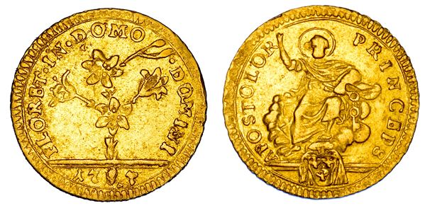 STATO PONTIFICIO. PIO VI (Giannangelo Braschi), 1775-1799. Mezza Doppia romana 1787. Roma.