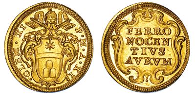 Clemente XI (Giovanni Francesco Albani), Scudo d'oro A. XII, 1700-1721, Roma
