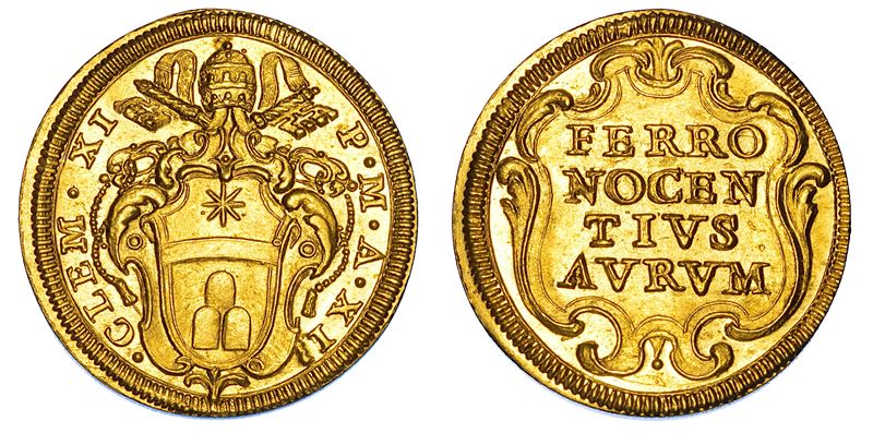 STATO PONTIFICIO. CLEMENTE XI (Giovanni Francesco Albani), 1700-1721. Scudo d'oro A. XII. Roma.  - Asta Numismatica - Cambi Casa d'Aste