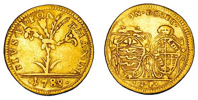 Pio VI (Giannangelo Braschi), Mezza Doppia romana 1788, Bologna