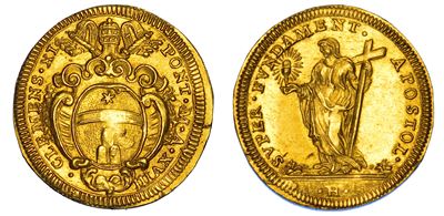 Clemente XI (Giovanni Francesco Albani), Scudo d'oro A. XVIII, Roma, 1700-1721