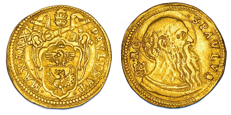 STATO PONTIFICIO. PAOLO V (Camillo Borghese), 1605-1621. Scudo d'oro A. XI. Roma.  - Auction Numismatics - Cambi Casa d'Aste
