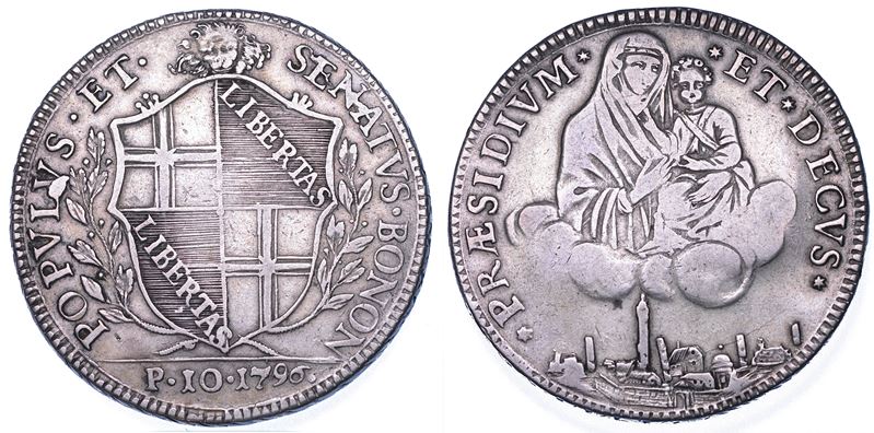 BOLOGNA. GOVERNO POPOLARE, 1796-1797. Scudo da 10 Paoli 1796.  - Auction Numismatics - Cambi Casa d'Aste
