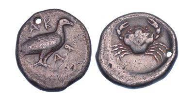 SICILIA - AGRIGENTO, Didracma, 490 a.C., Argento, mm. 21,58