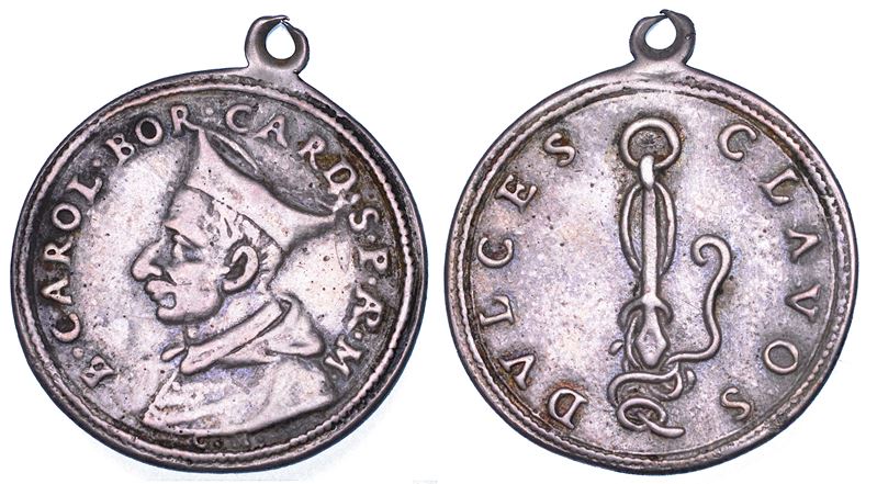 MILANO. SAN CARLO BORROMEO, 1538-1584. Medaglia devozionale in argento.  - Auction Numismatics - Cambi Casa d'Aste