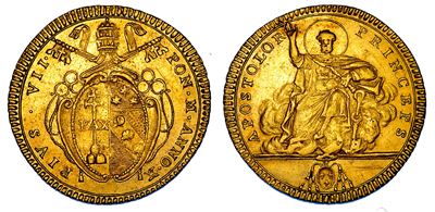Pio VII (Barnaba Chiaramonti), Doppia Romana A. X, Roma, 1800-1823