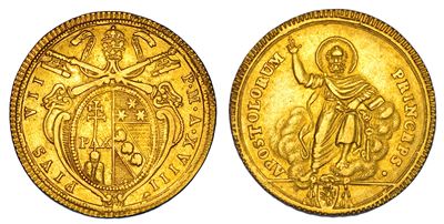 Stato Pontificio, Pio VII (Barnaba Chiaramonti), Doppia Romana A. XVIII, 1800-1823, Oro