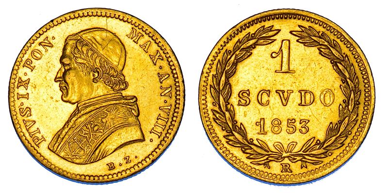 STATO PONTIFICIO. PIO IX (Giovanni Maria Mastai Ferretti), 1846-1878. Scudo 1853/A. VIII. Roma.  - Asta Numismatica - Cambi Casa d'Aste