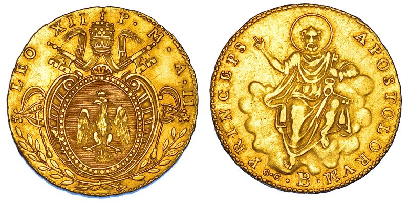 STATO PONTIFICIO. LEONE XII (Annibale Sermattei della Genga), 1823-1829. Doppia A. II. Bologna.  - Auction Numismatics - Cambi Casa d'Aste