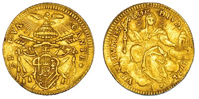 Stato Pontificio, Sede Vacante 1774 - Zecchino del Camerlengo Cardinale Carlo Rezzonico