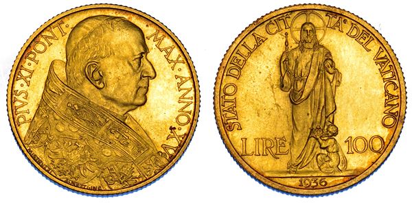 VATICANO. PIO XI (Achille Ratti), 1922-1939. 100 Lire 1936/A. XV.