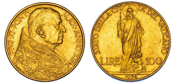 VATICANO. PIO XI (Achille Ratti), 1922-1939. 100 Lire 1934/A. XIII.