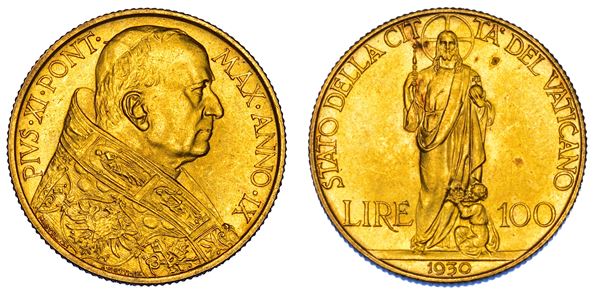 VATICANO. PIO XI (Achille Ratti), 1922-1939. 100 Lire 1930/A. IX.