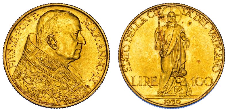 VATICANO. PIO XI (Achille Ratti), 1922-1939. 100 Lire 1930/A. IX.  - Asta Numismatica - Cambi Casa d'Aste