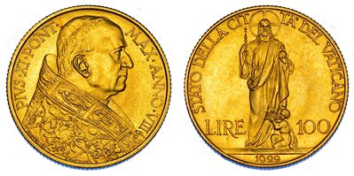 Vaticano, Moneta da 100 Lire 1929/A - Pio XI (Achille Ratti), 1922-1939