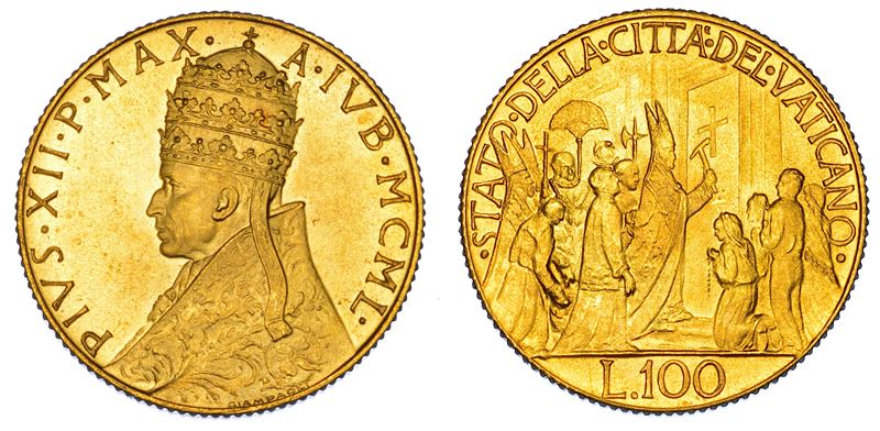VATICANO. PIO XII (Eugenio Pacelli), 1939-1958. 100 Lire 1950/A. Iub.  - Asta Numismatica - Cambi Casa d'Aste