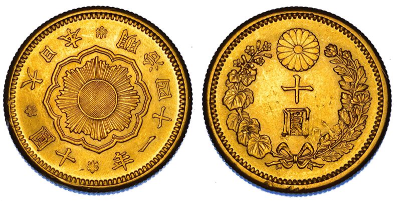 GIAPPONE. MUTSUHITO, 1867-1912. 10 Yen A. 41 (1908).  - Asta Numismatica - Cambi Casa d'Aste