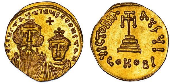 COSTANTE II, 641-668. Solido. Costantinopoli.