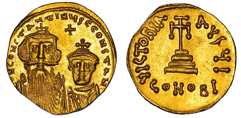 COSTANTE II, 641-668. Solido. Costantinopoli.  - Auction Numismatics - Cambi Casa d'Aste