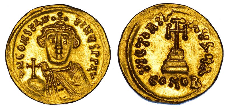 COSTANTE II, 641-668. Solido. Costantinopoli.  - Auction Numismatics - Cambi Casa d'Aste