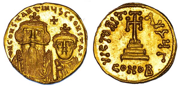 COSTANTE II, 641-668. Solido. Costantinopoli.